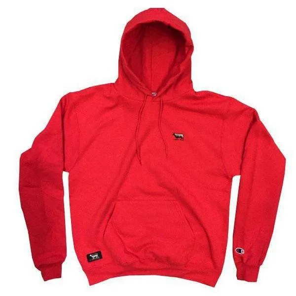 mens hoodie for post-sport comfort-Black Sheep Champion Pullover Hoody Red