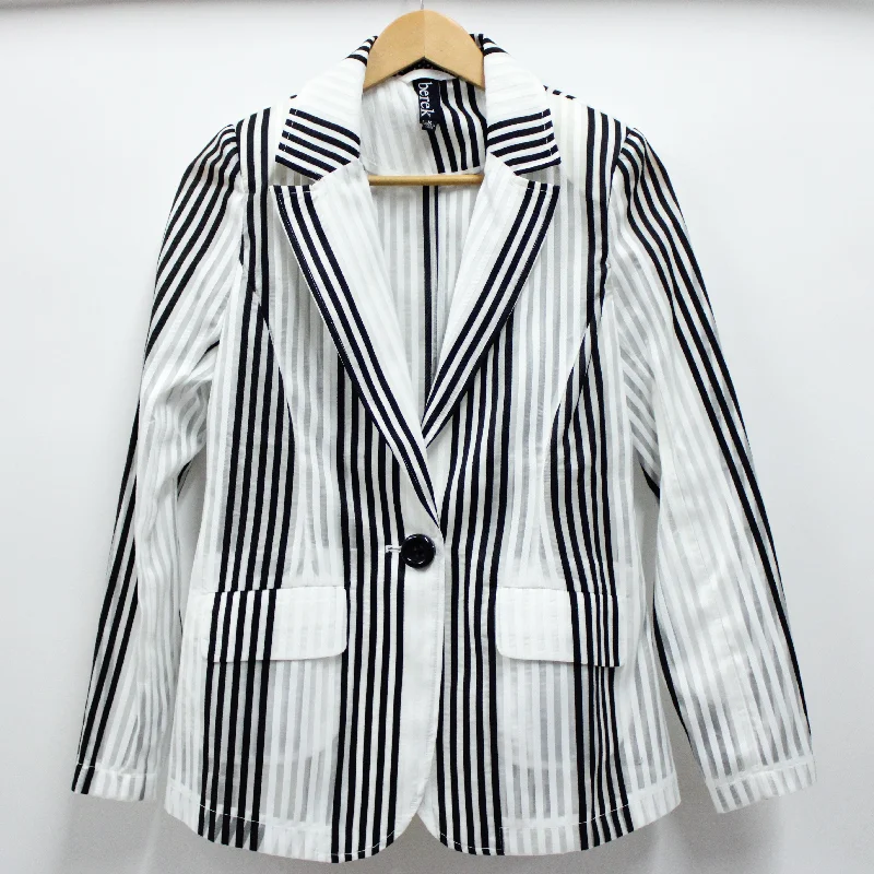 men's performance winter outerwear-Bold Vertical Stripe Blazer