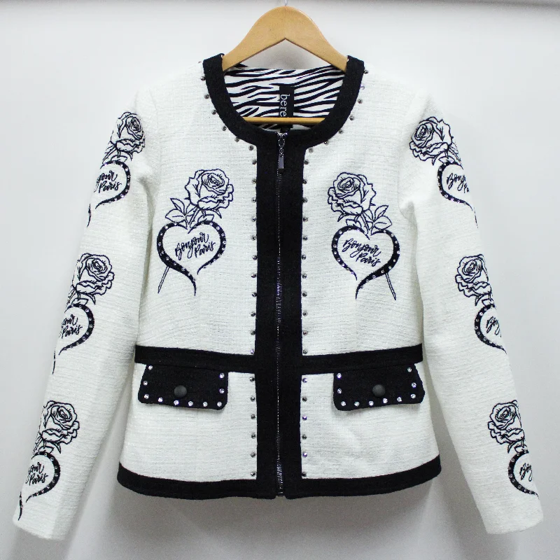 men's jackets with contrasting sleeves-Bonjour Embellished Jacket