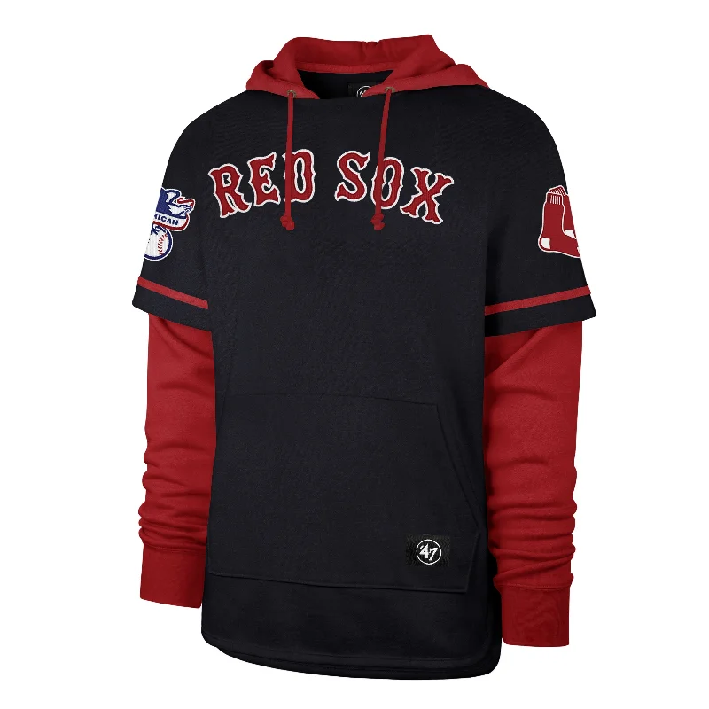 mens hoodie with slim silhouette fit-BOSTON RED SOX TRIFECTA '47 SHORTSTOP PULLOVER HOOD