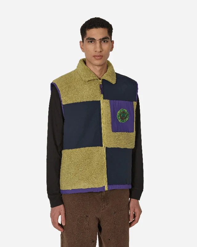 men's jackets with adjustable hoodie-Paneled Field Vest Multicolor