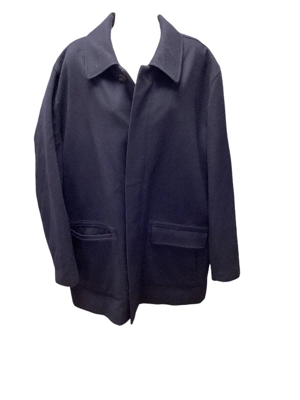 men's waterproof softshell jackets-Brooks Brother's Men's Wool Coat Navy XL