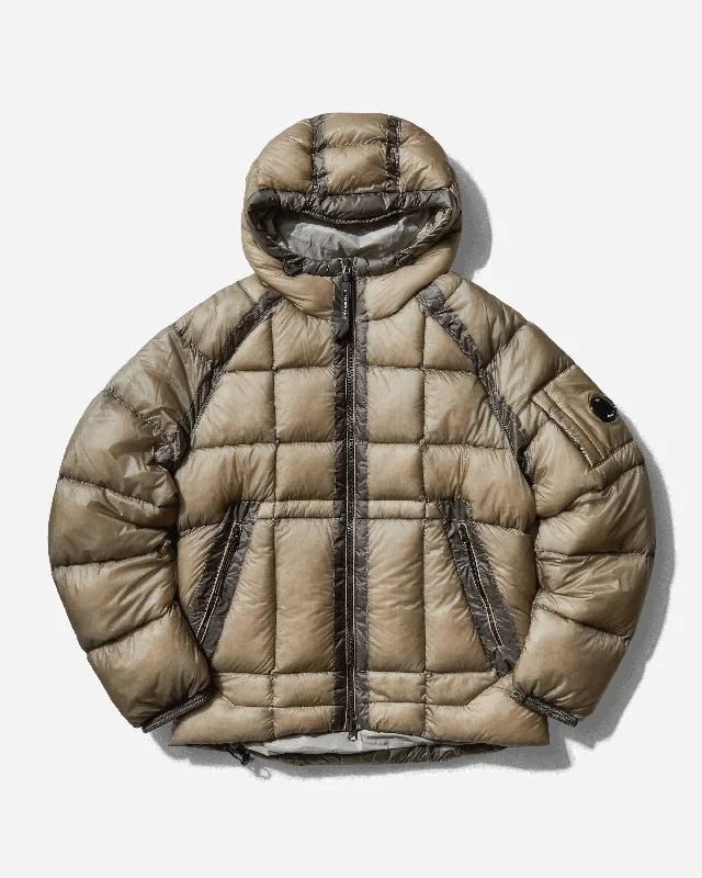 men's jackets with reflective accents-Men's D.D. Shell Hooded Medium Down Jacket Vintage Khaki