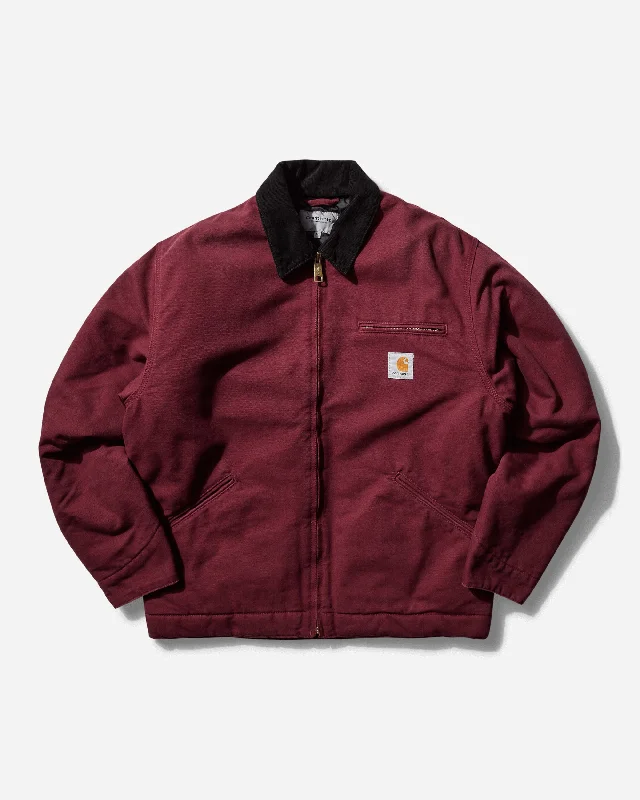 men's jackets with windproof lining-Men's OG Detroit Jacket Malbec / Black (Aged Canvas)