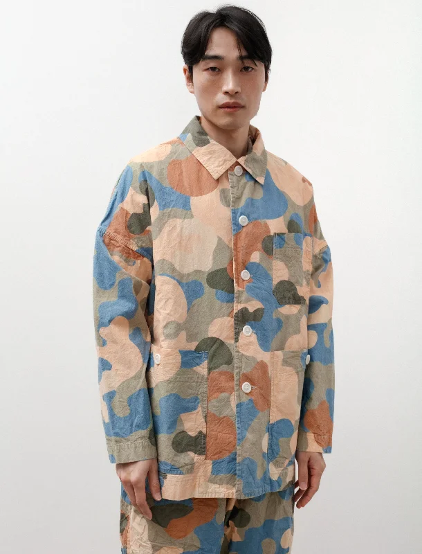 men's jackets with soft inner lining-Higa Travail Jacket Camo Print