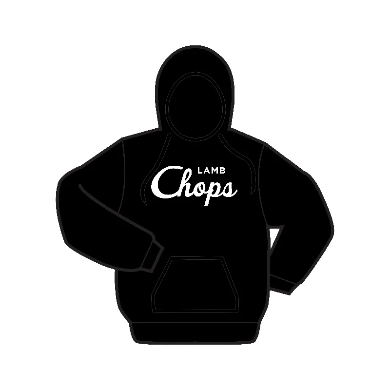 mens hoodie with hoodie for ultimate comfort-Lamb Chops Pullover Hoodie (Black/White)