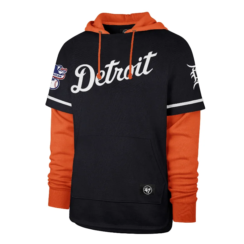 mens hoodie with minimalistic style-DETROIT TIGERS TRIFECTA '47 SHORTSTOP PULLOVER HOOD