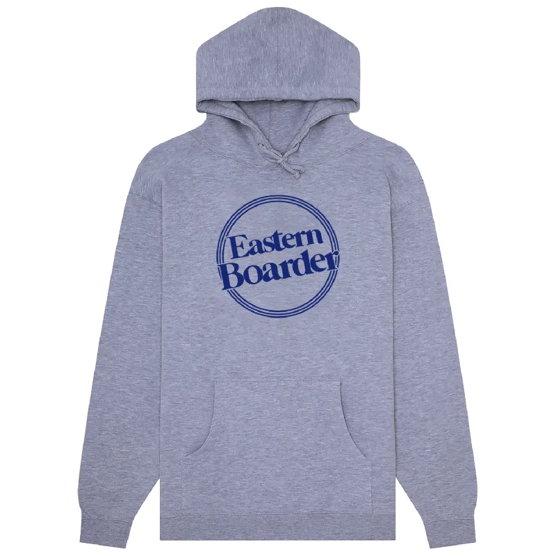 mens hoodie with graphic print design-EasternBoarder Dot Logo Hoodie Grey Heather