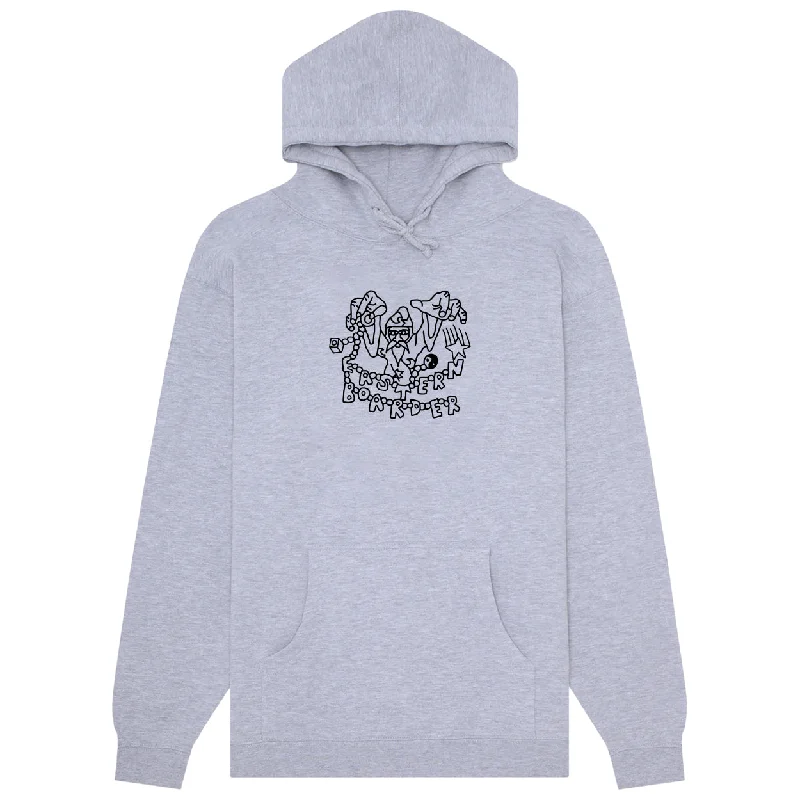 mens hoodie for sleek workout wear-EasternBoarder Wizard Hoodie Grey Heather