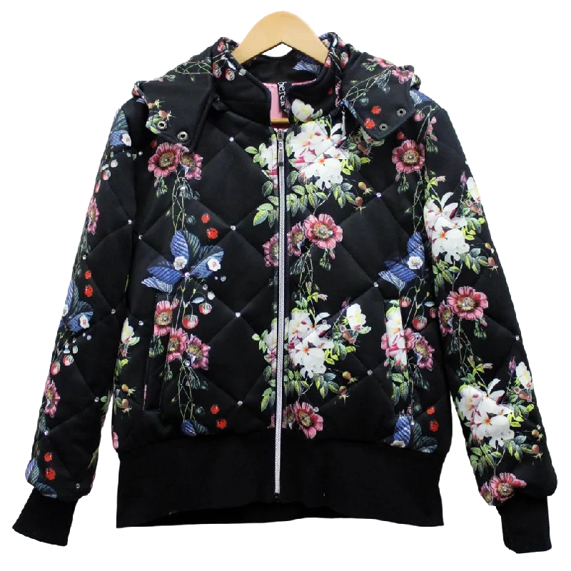 men's jackets with built-in ventilation-Floral Diamond Trellis Bomber Jacket