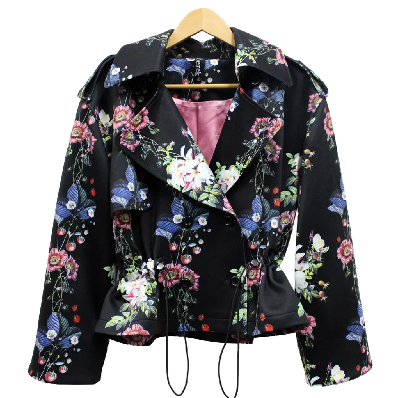 men's jackets with comfort lining-Floral Diamond Trellis Utility Jacket