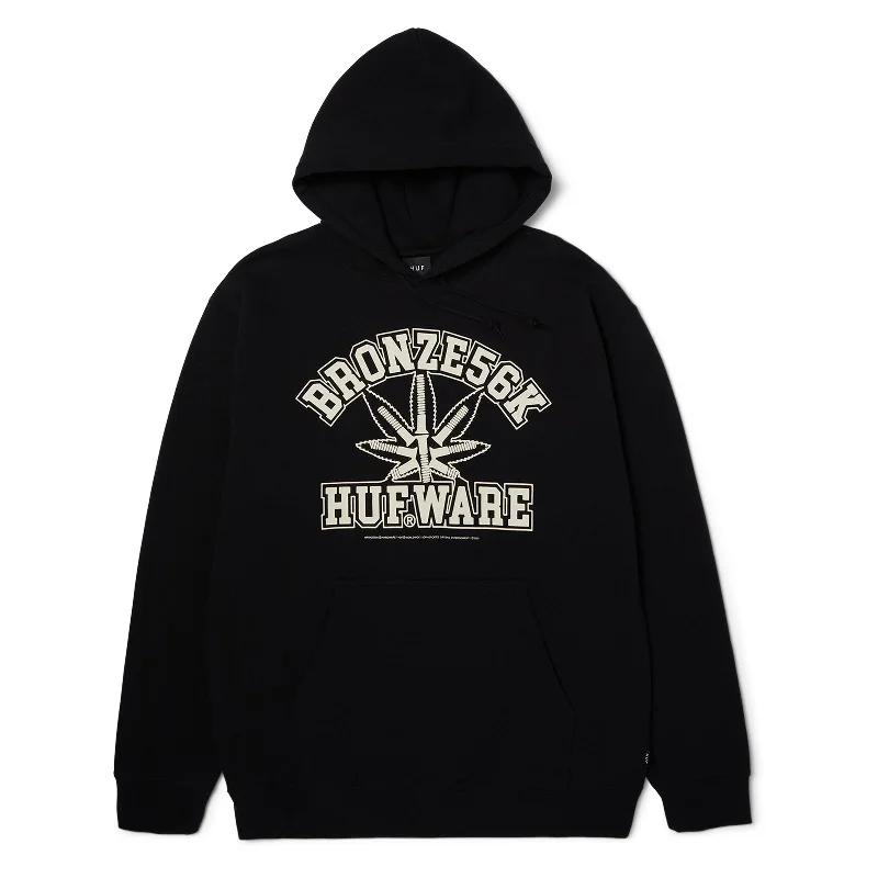 mens hoodie for casual elegance-Huf x Bronze Plantware Pullover Hoodie Black