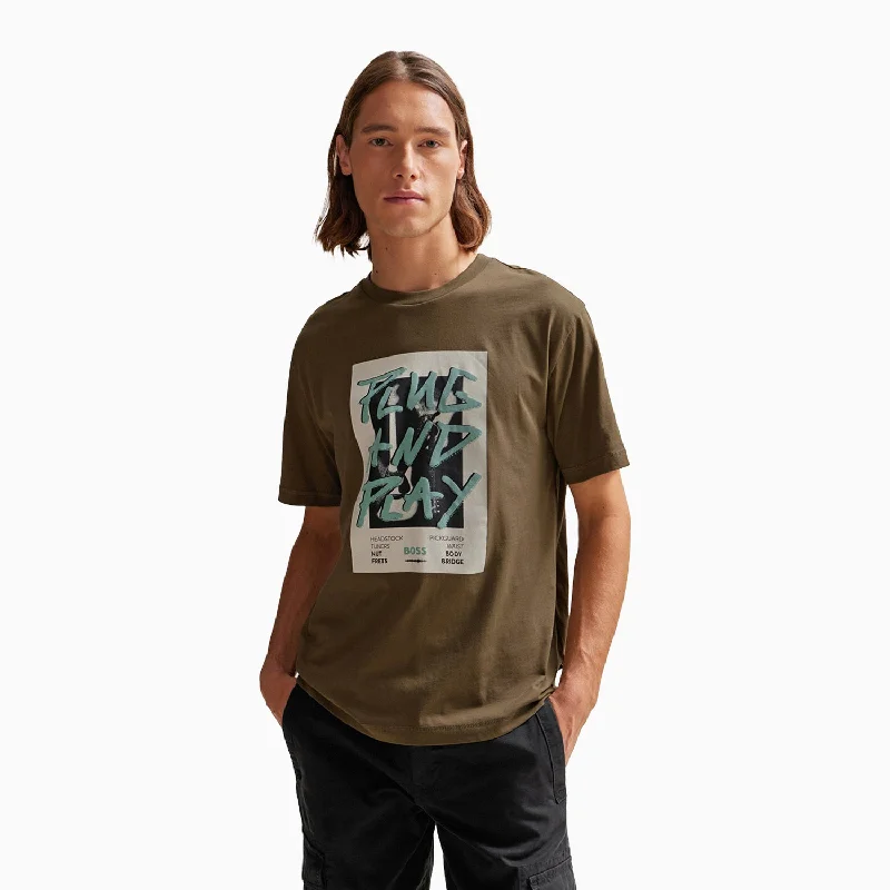 Men’s short-sleeve islet tops-Men's Regular Fit T-Shirt In Cotton With Seasonal Graphic Print