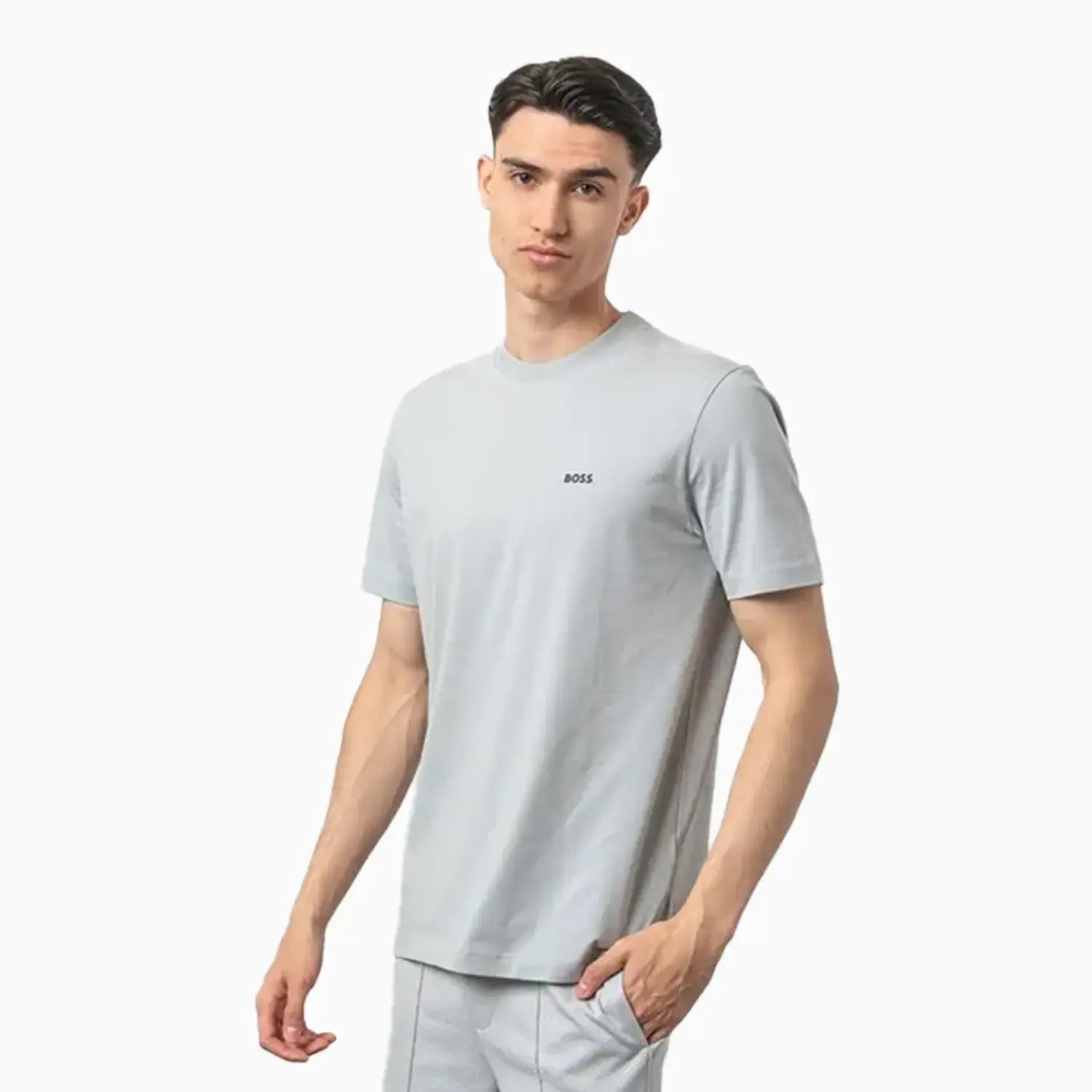 Men’s short-sleeve yowl tops-Men's Stretch Cotton Regular Fit T-Shirt With Contrast Logo