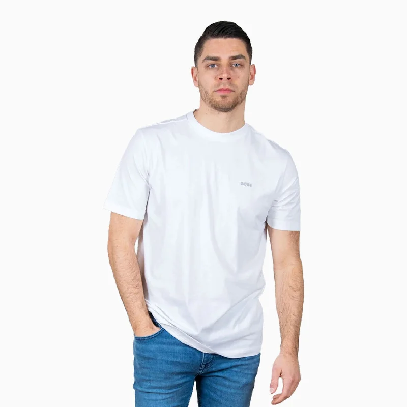 Men’s short-sleeve yucca tees-Men's Stretch Cotton Regular Fit T-Shirt With Contrast Logo