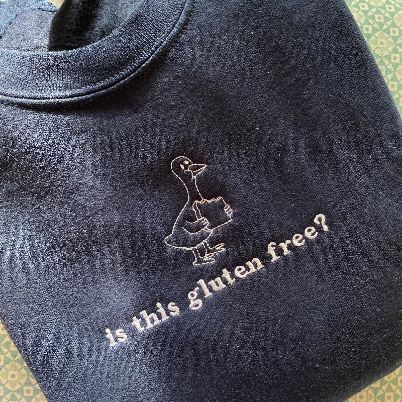 mens hoodie with comfortable, relaxed look-Is this gluten free? Embroidered Sweatshirt