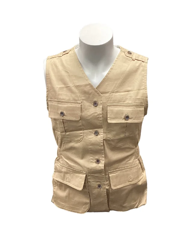 men's jackets with elastic waistbands-Kevin's Plantation Men's Vest Khaki S