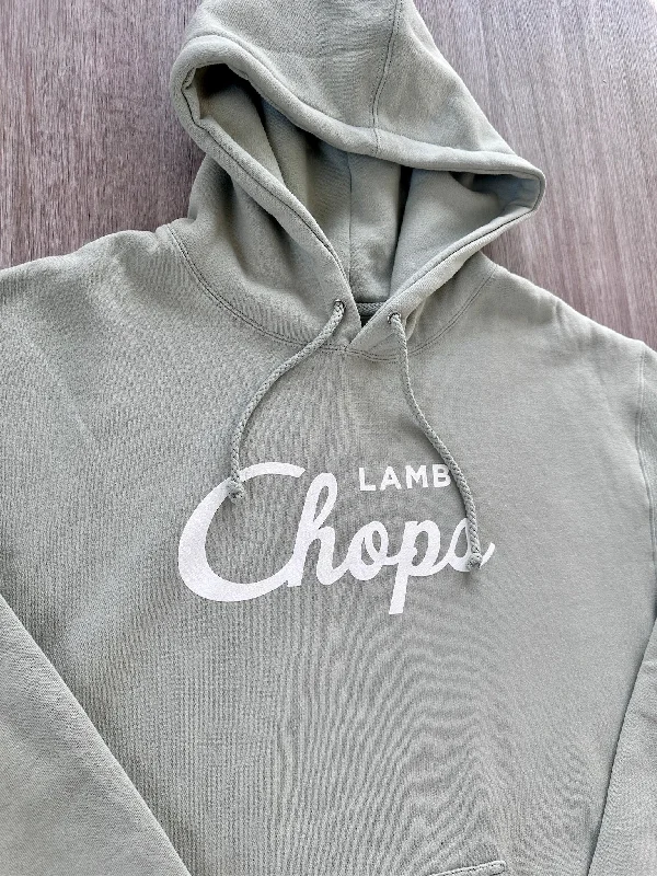 mens hoodie for laid-back sports style-Lamb Chops Pullover Hoodie (Mint/White)