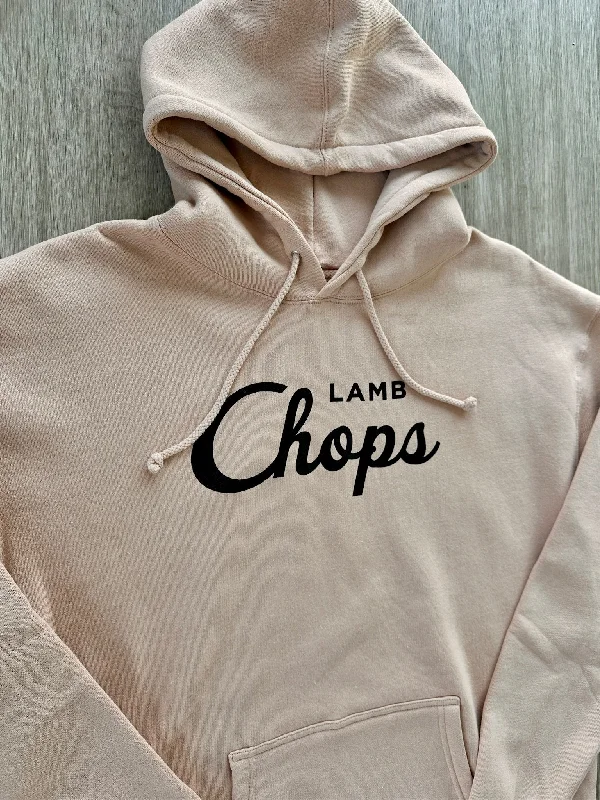 mens hoodie for relaxed urban style-Lamb Chops Pullover Hoodie (Sand/Black)