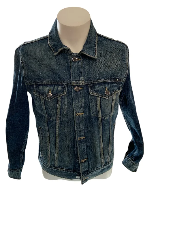 men's jackets with oversized pockets-Lucky Men's Denim Jacket L