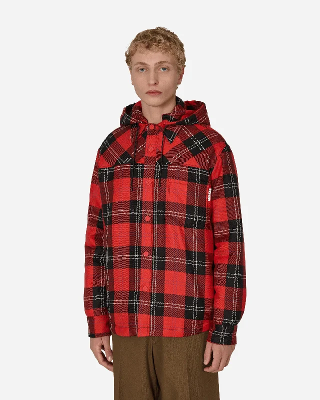 men's oversized winter jackets-Padded Overshirt Red