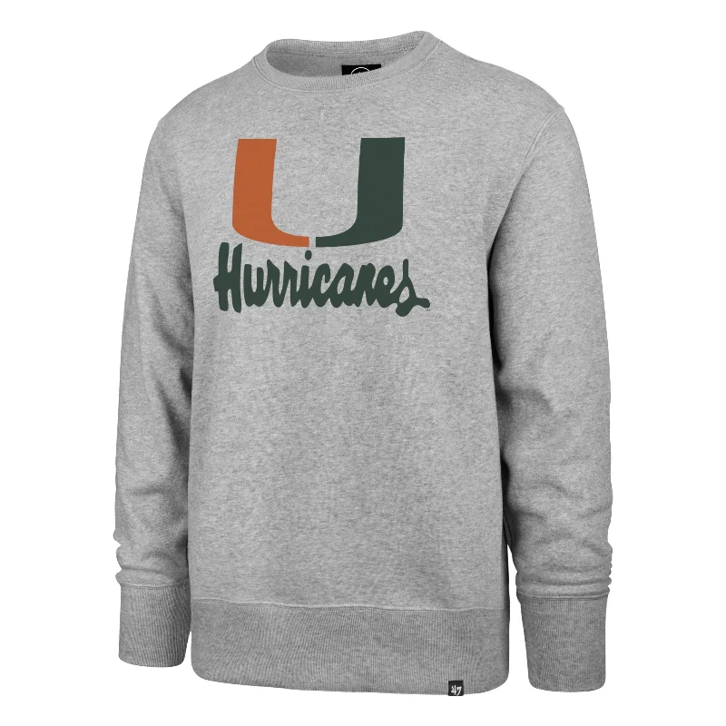 mens hoodie for active wear enthusiasts-MIAMI HURRICANES VINTAGE IMPRINT '47 HEADLINE CREW