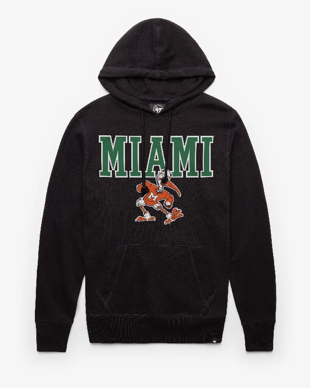 mens hoodie for effortless layering-MIAMI HURRICANES VINTAGE STRAIGHT BLOCK '47 HEADLINE HOOD