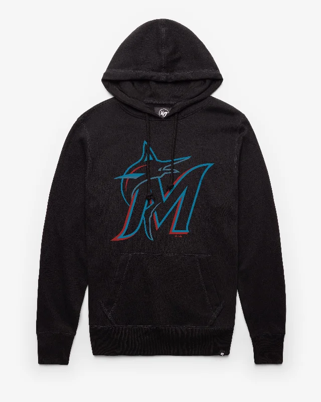 mens hoodie for sporty layering-MIAMI MARLINS IMPRINT '47 HEADLINE HOOD