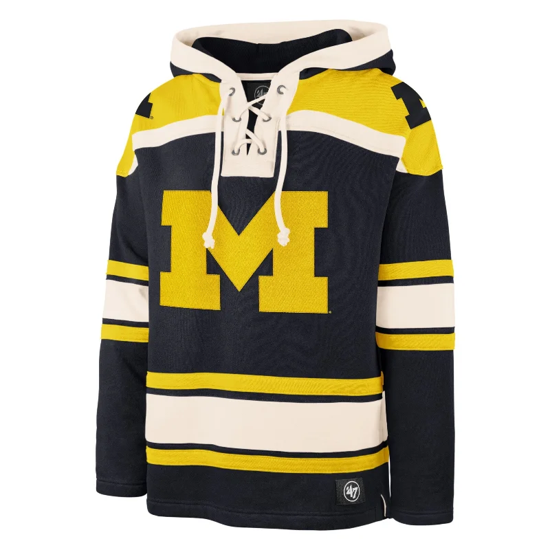 mens hoodie for practical outdoor wear-MICHIGAN WOLVERINES SUPERIOR '47 LACER HOOD