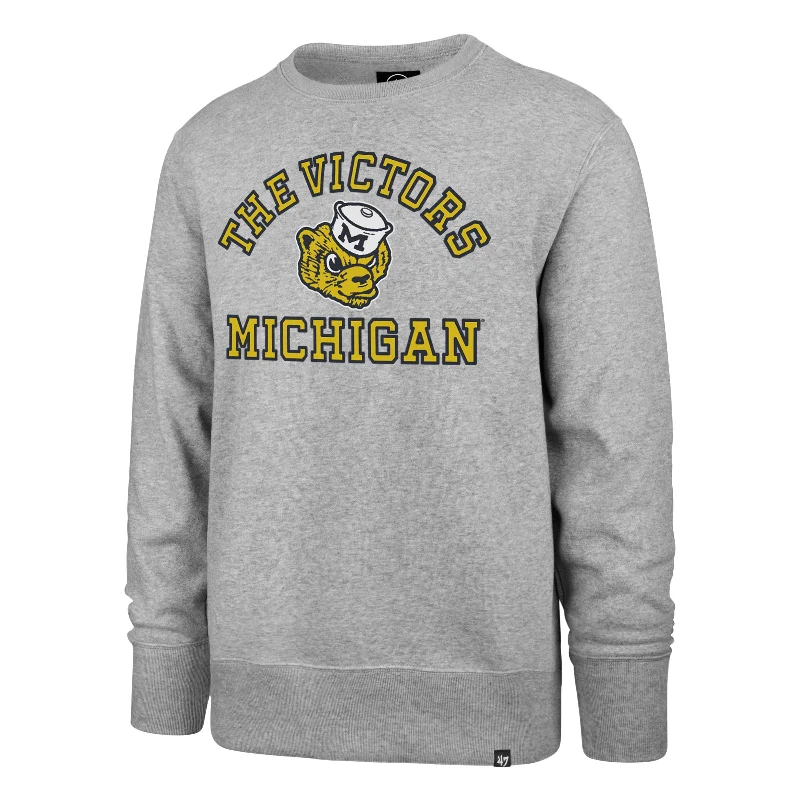 mens hoodie for perfect layering piece-MICHIGAN WOLVERINES VINTAGE IMPRINT '47 HEADLINE CREW