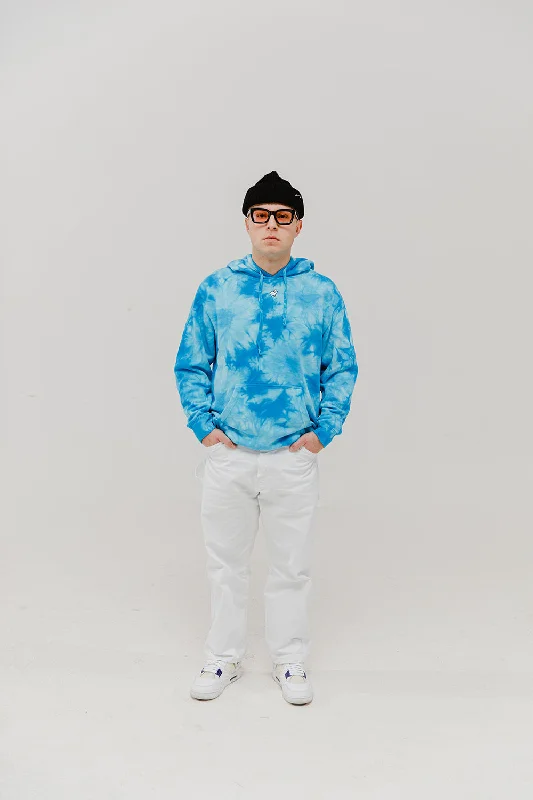 mens hoodie with functional design details-Micro Sheep Pullover Hooded Sweatshirt Tie Dye