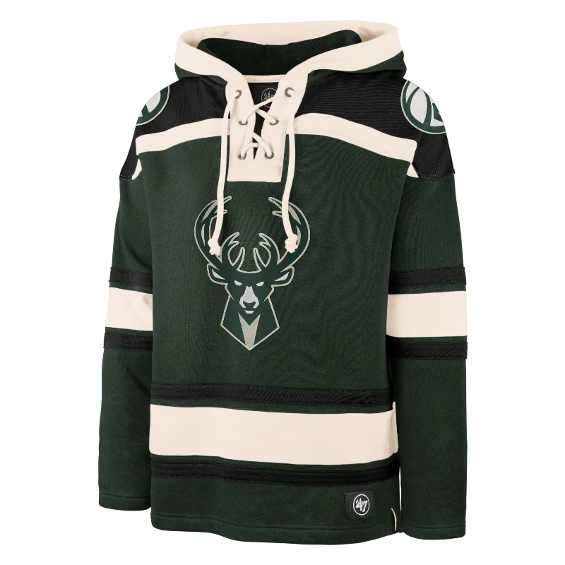 mens hoodie with sporty fabric blend-MILWAUKEE BUCKS SUPERIOR '47 LACER HOOD