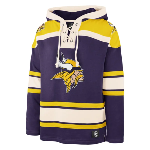 mens hoodie with soft fleece lining-MINNESOTA VIKINGS SUPERIOR LACER HOOD MENS