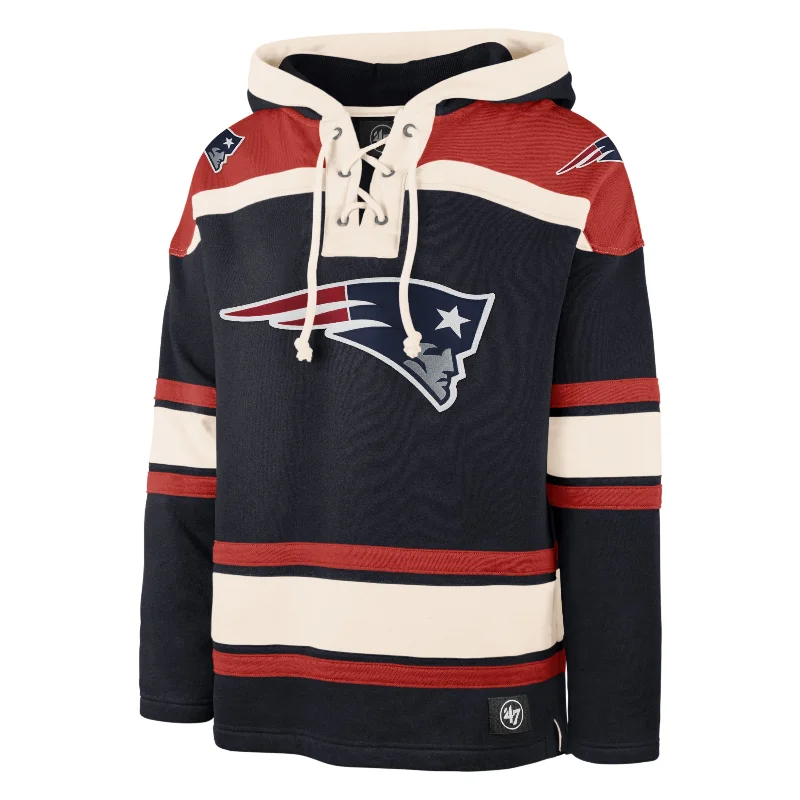 mens hoodie with breathable mesh-NEW ENGLAND PATRIOTS SUPERIOR '47 LACER HOOD