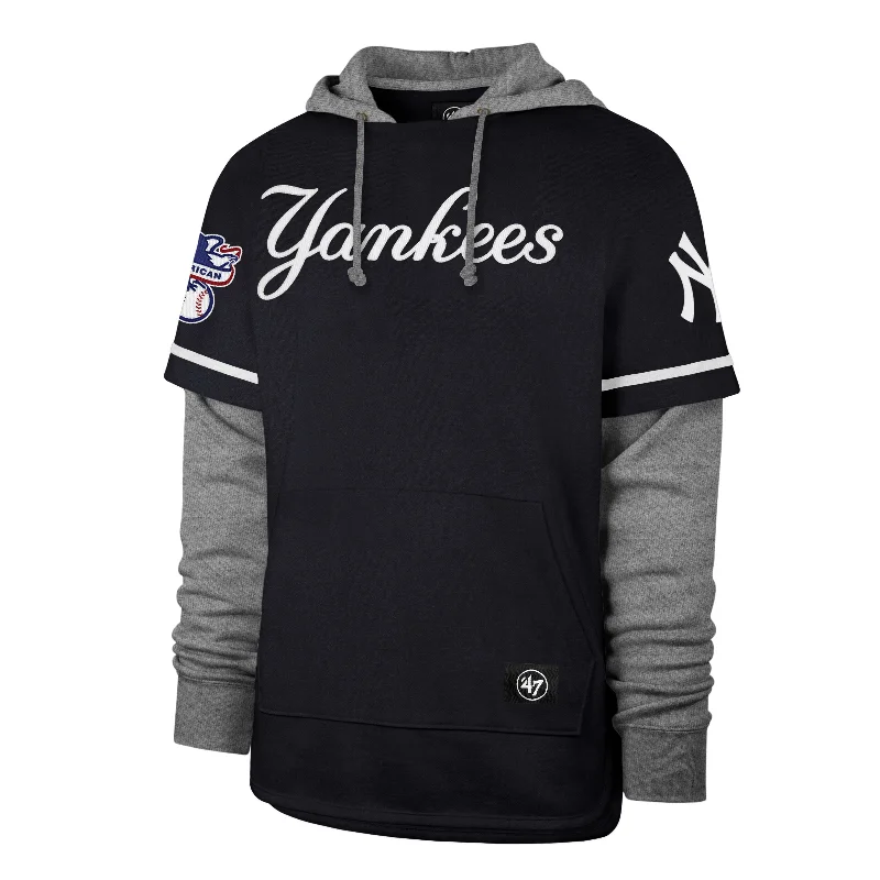 mens hoodie with sporty look-NEW YORK YANKEES TRIFECTA '47 SHORTSTOP PULLOVER HOOD