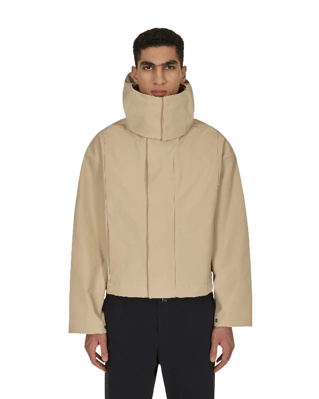 men's jackets with custom patches-MMW Jacket Beige