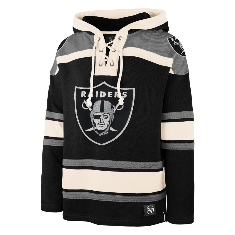 mens hoodie with functional design details-LAS VEGAS RAIDERS '47 SUPERIOR LACER HOOD