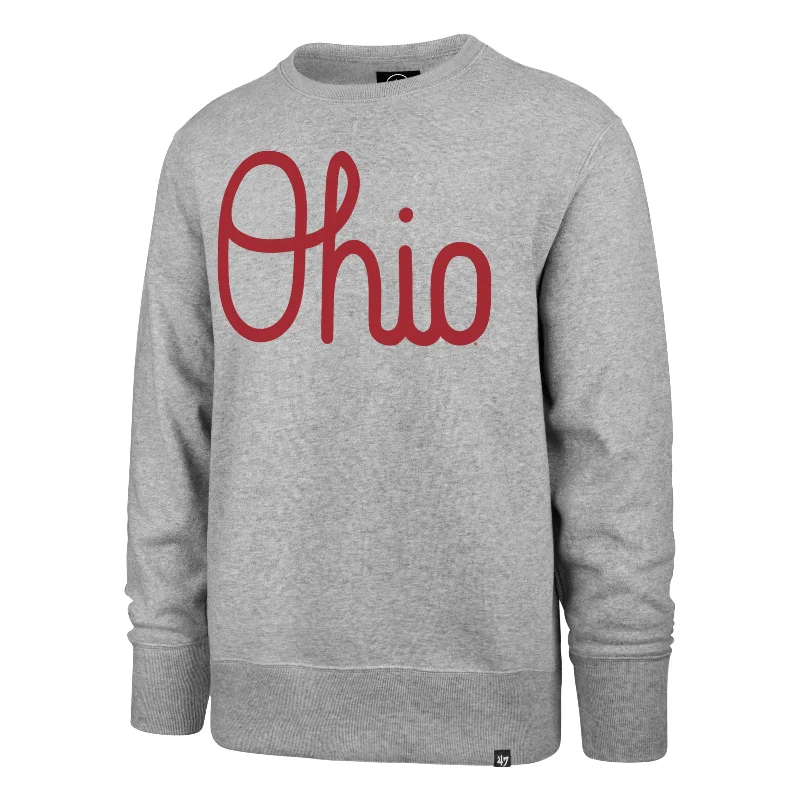 mens hoodie with a modern slim cut-OHIO STATE BUCKEYES VINTAGE IMPRINT '47 HEADLINE CREW