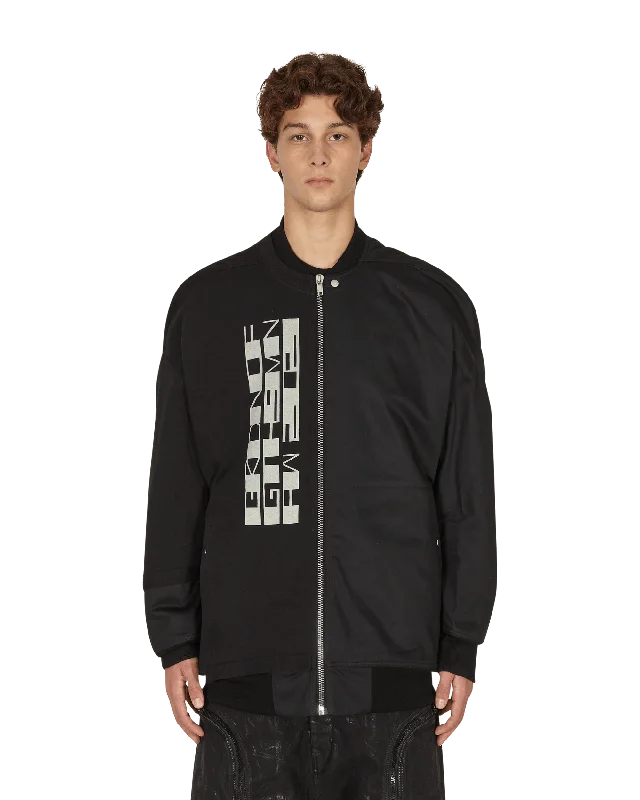 men's jackets for outdoor wear-Jumbo Flight Bomber Jacket Black