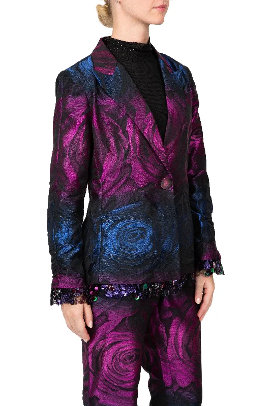 men's jackets with adjustable hem-Rose Garden and Lace Jacket