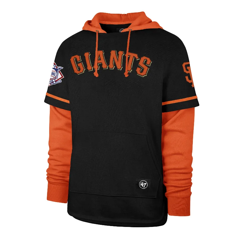 mens hoodie for active comfort-SAN FRANCISCO GIANTS TRIFECTA '47 SHORTSTOP PULLOVER HOOD