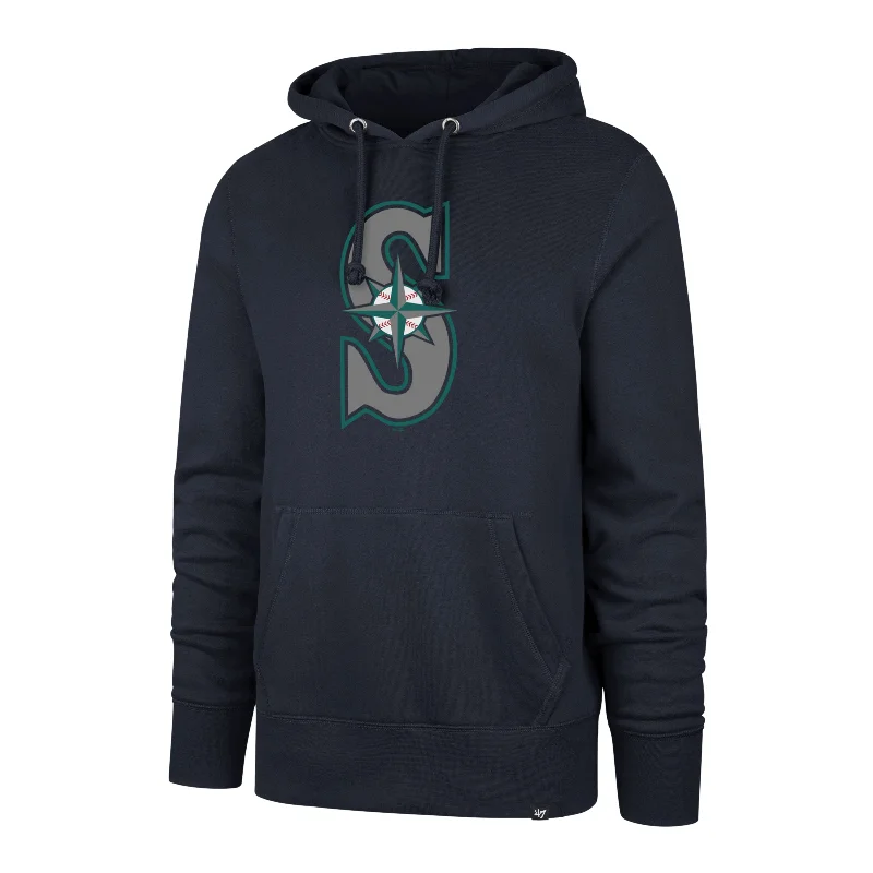 mens hoodie with sporty cuff detailing-SEATTLE MARINERS IMPRINT '47 HEADLINE HOOD