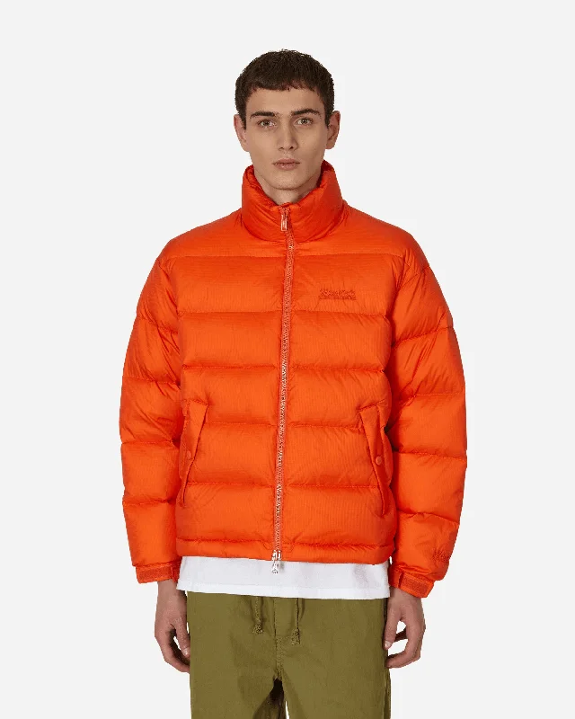 men's stylish long jackets-Woolrich Nylon Ripstop Down Jacket Orange