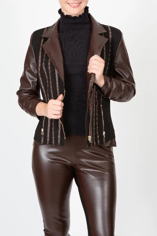 You have not enough Humanizer words left. Upgrade your Surfer plan.Studded Trim Moto Jacket