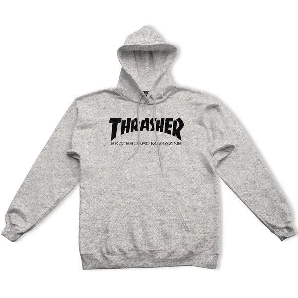 mens hoodie with high-performance features-Thrasher Skate Mag Logo Hoody Grey