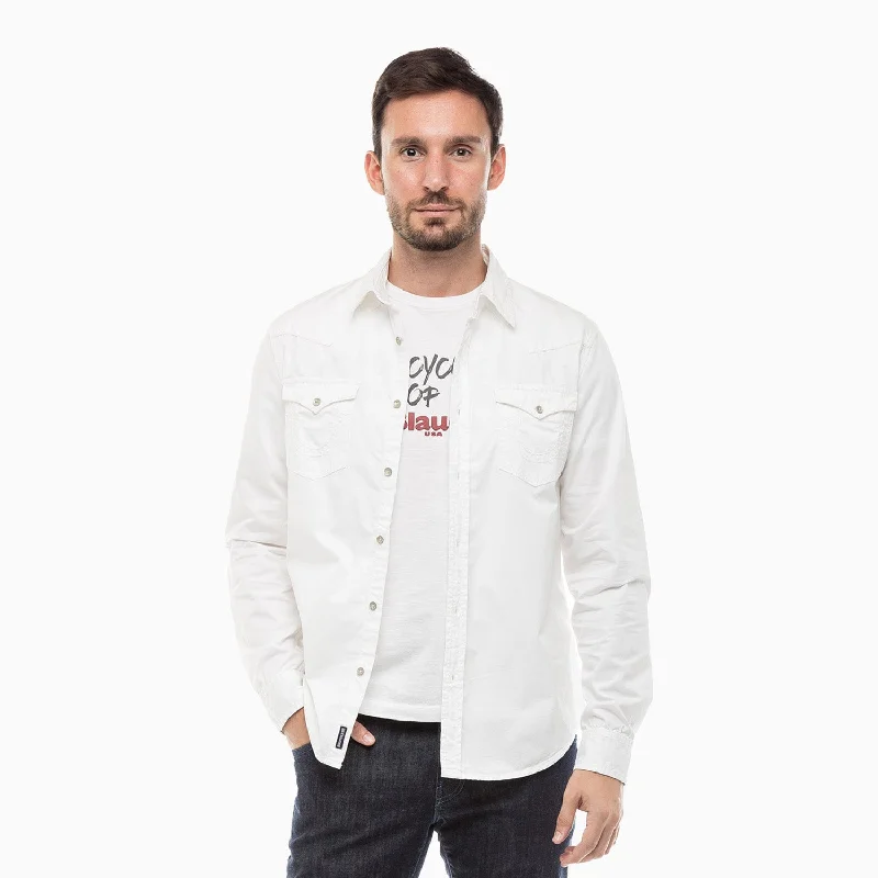 Men’s short-sleeve jut tops-Men's Jake Washed Down Western Shirt