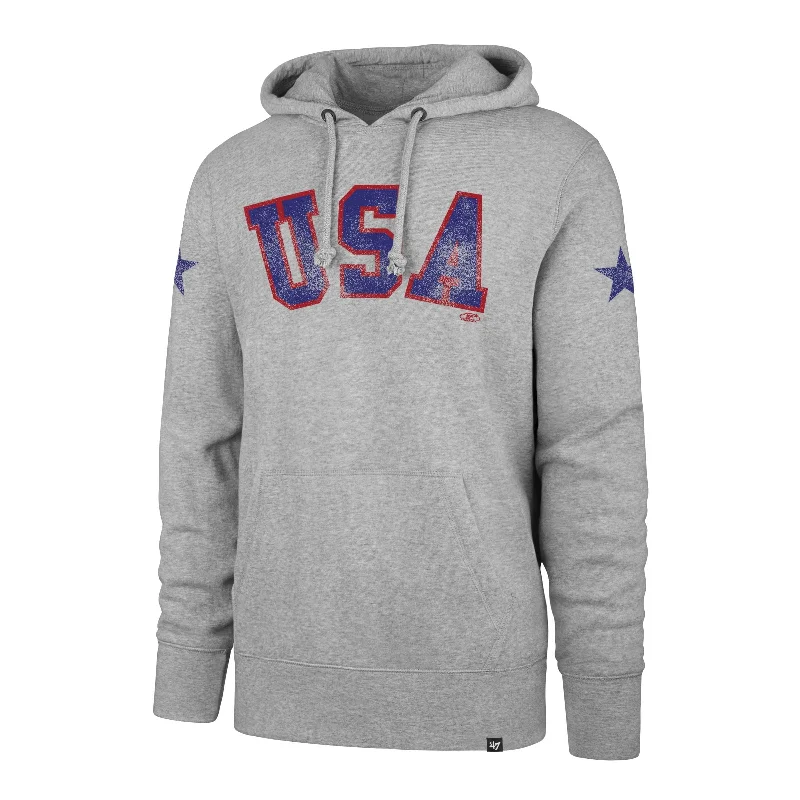 mens hoodie with athletic-inspired fit-USA HOCKEY MIRACLE ON ICE VICTORY RUN '47 HEADLINE HOOD