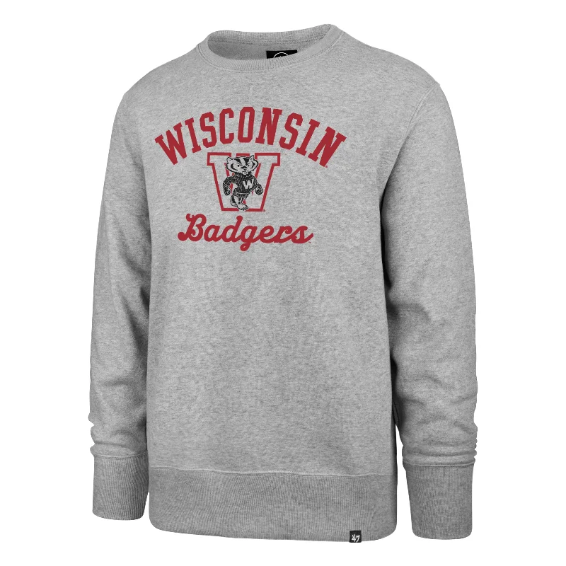 mens hoodie for relaxed outdoor activities-WISCONSIN BADGERS VINTAGE '47 HEADLINE CREW