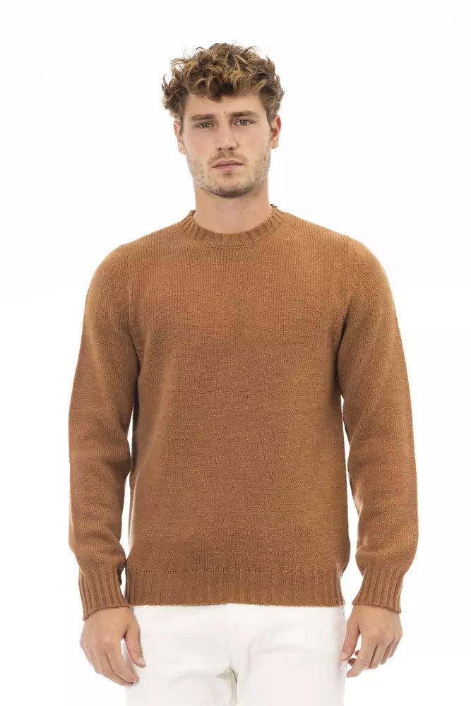 Men's foundry sweater-Alpha Studio  Alpaca Leather Men's Sweater