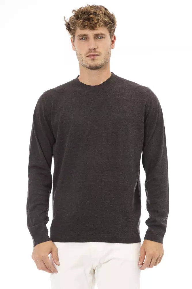 Men's basketweave sweater-Alpha Studio  Cotton Men's Sweater